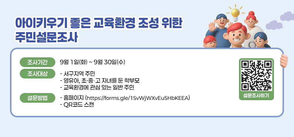 아이키우기 좋은 교육환경 조성을 위한 주민설문조사
